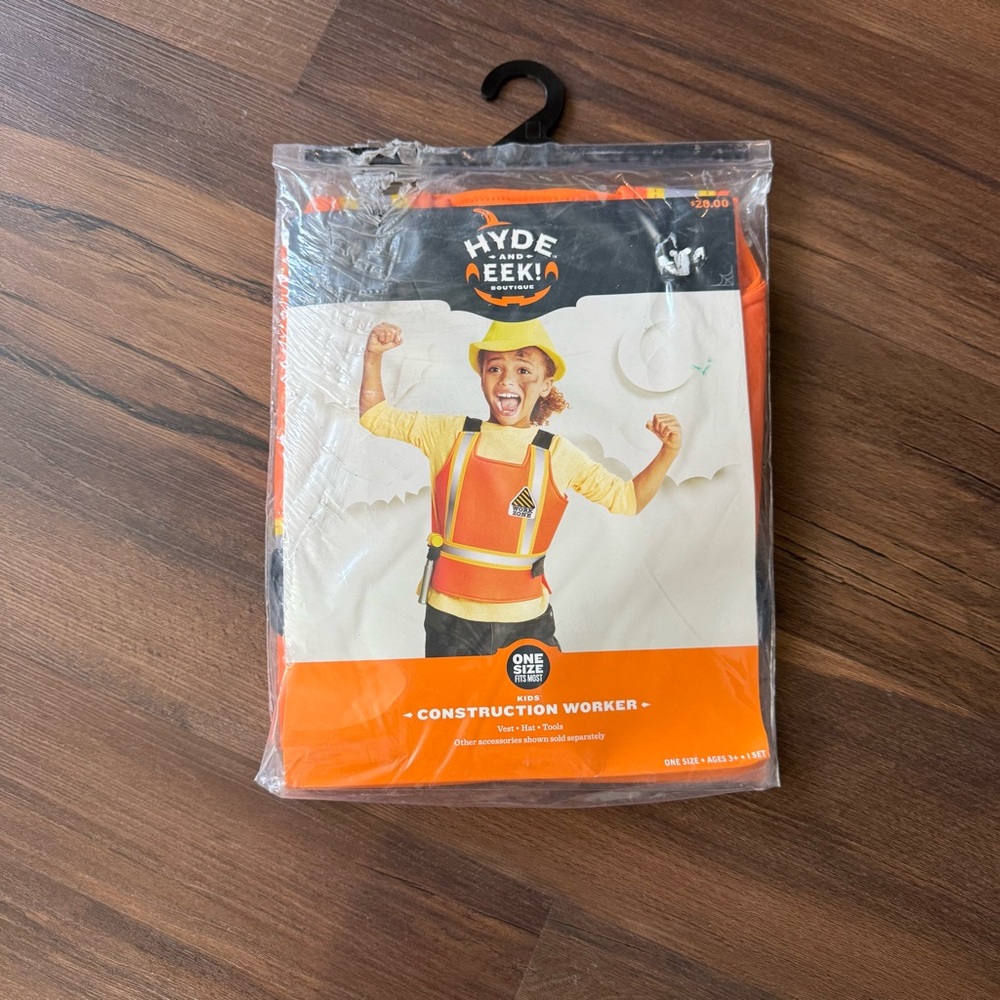 Kids Construction Worker Costume - Orange